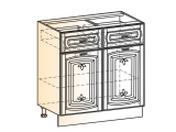 Шкаф рабочий L800 (2 дв. гл. 2 ящ.)
